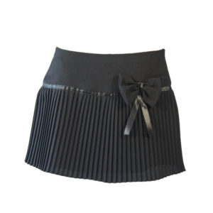czarna elegancka spódniczka plisowana z kokardą